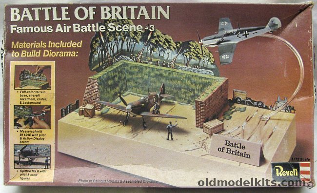 Revell 1/72 Battle of Britain Famous Air Battle Scene #3 - Complete Diorama with Bf-109E and Spitfire, H663 plastic model kit